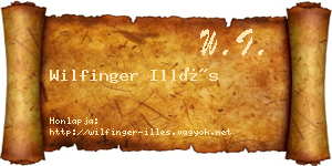 Wilfinger Illés névjegykártya